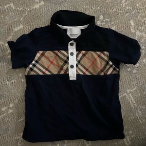 Burberry polo. 18 months. Blue and black coloring.